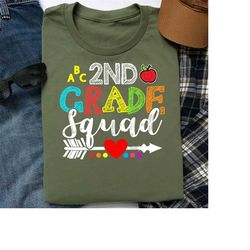 first day of school 2nd second grade teacher squad shirt funny back to school gifts tshirt for elementary teachers team