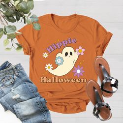 hippie halloween shirt png, ghost shirt png, vintage pumpkin shirt png, fall shirt png, halloween ghost shirt png, retro