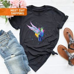 hummingbird shirt png, watercolor birds shirt png, nature tee, watercolor hummingbird, hummingbird lover, gift for her,