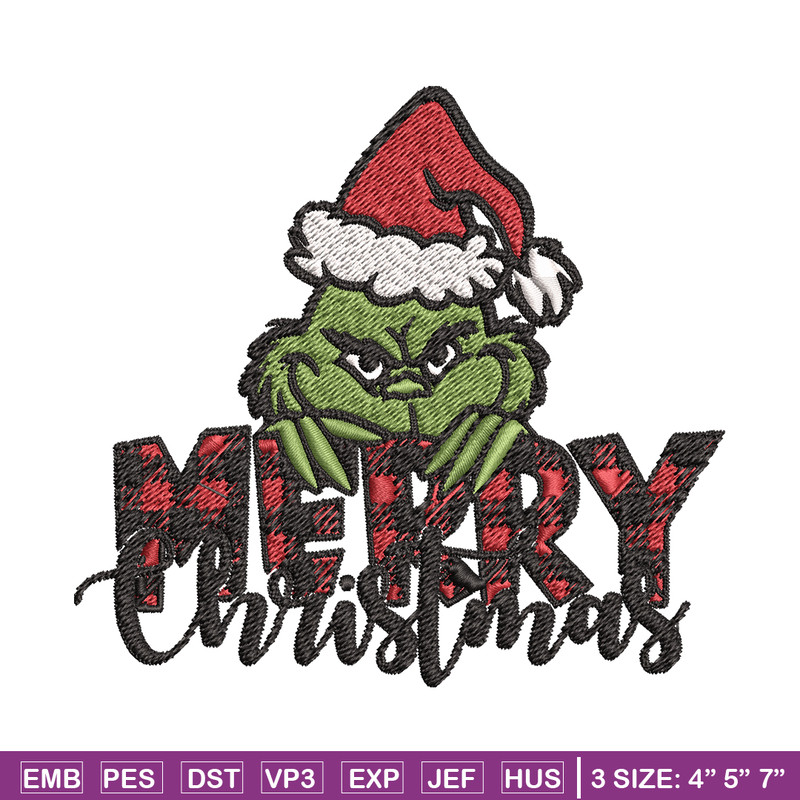 Merry Christmas Grinch Embroidery design, Christmas Grinch Embroidery, logo design, Embroidery File, Instant download..jpg