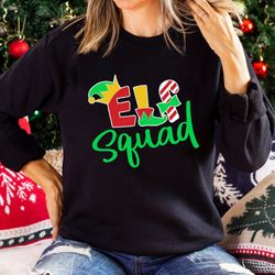 elf squad long sleeves shirt png, santa hat, snow snowy, family matching christmas elf shirt png, elf christmas matching