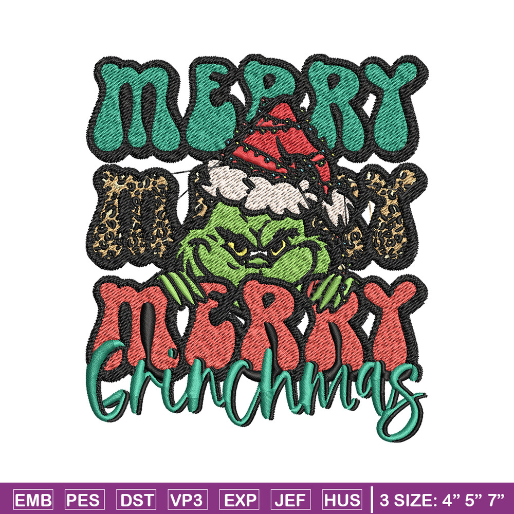 Merry Christmas Grinch Embroidery design, Grinch christmas Embroidery, Embroidery File, logo design, Instant download..jpg