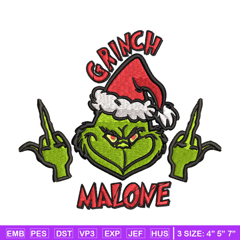 Grinch Middle Finger Embroidery design, Grinch christmas Embroidery, Embroidery File, Grinch design, Instant download..jpg
