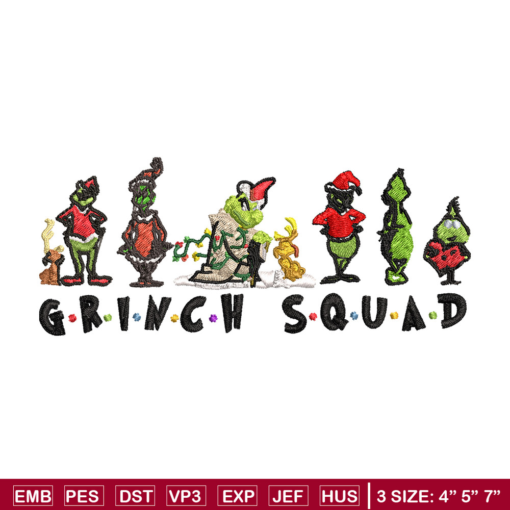Grinch squad christmas Embroidery design, Grinch Christmas Embroidery, Grinch design, Embroidery File, Digital download.jpg