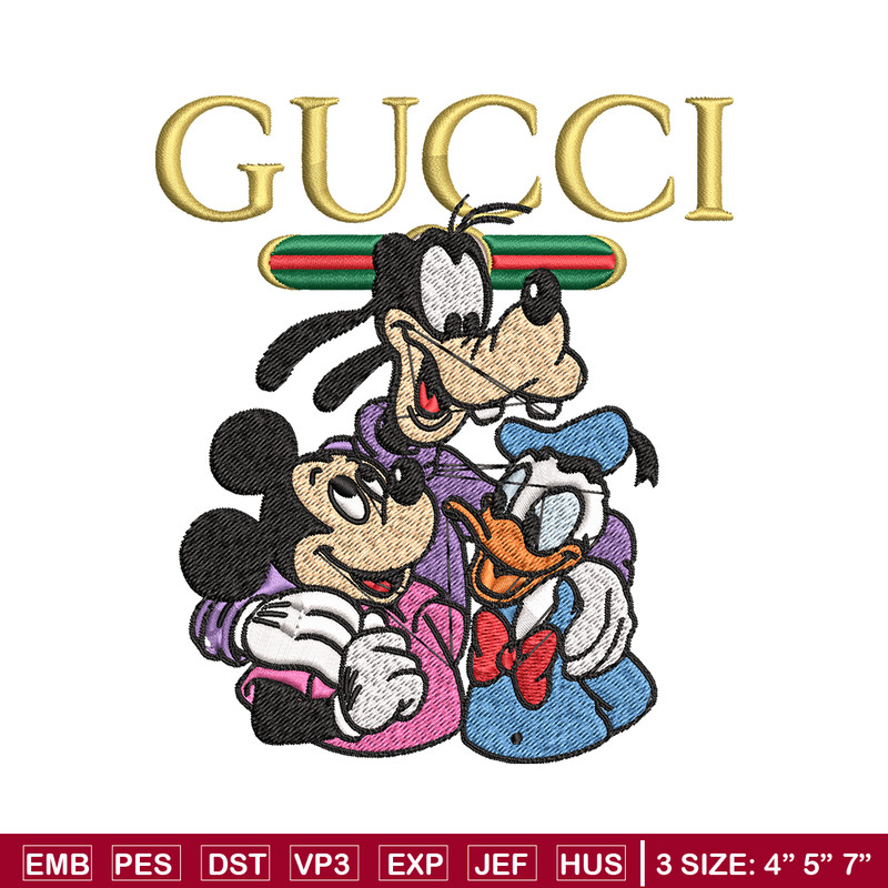 Gucci Mickey And Friend Embroidery design, Disney Embroidery, cartoon design, Embroidery File, Instant download..jpg