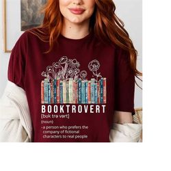 Booktrovert Tshirt Funny Book Shirt Women Teachers  Book Lover Flowers Shirt For Women Librarian Bookish Bookworm Book N