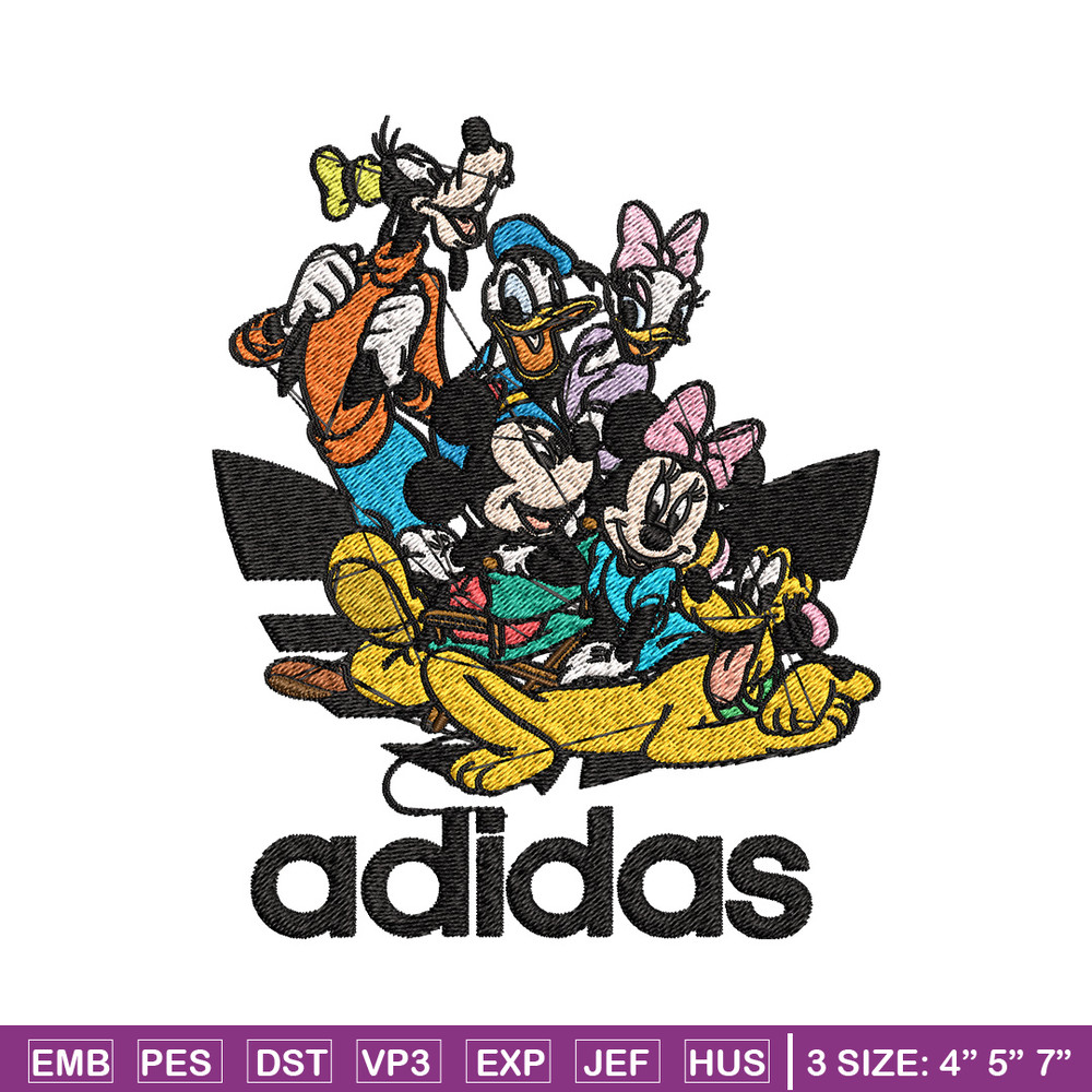 Mickey friends Embroidery Design, Adidas Embroidery, Brand Embroidery, Embroidery File,Logo shirt,Digital download.jpg