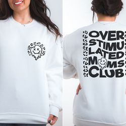 overstimulated moms club svg, png, cricut, bad moms club png, trendy svg, front back wavy design, leopard svg