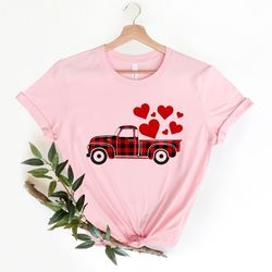 happy valentines day truck shirt png,  buffalo plaid truck love hearts valentines day truck shirt png, valentines days g
