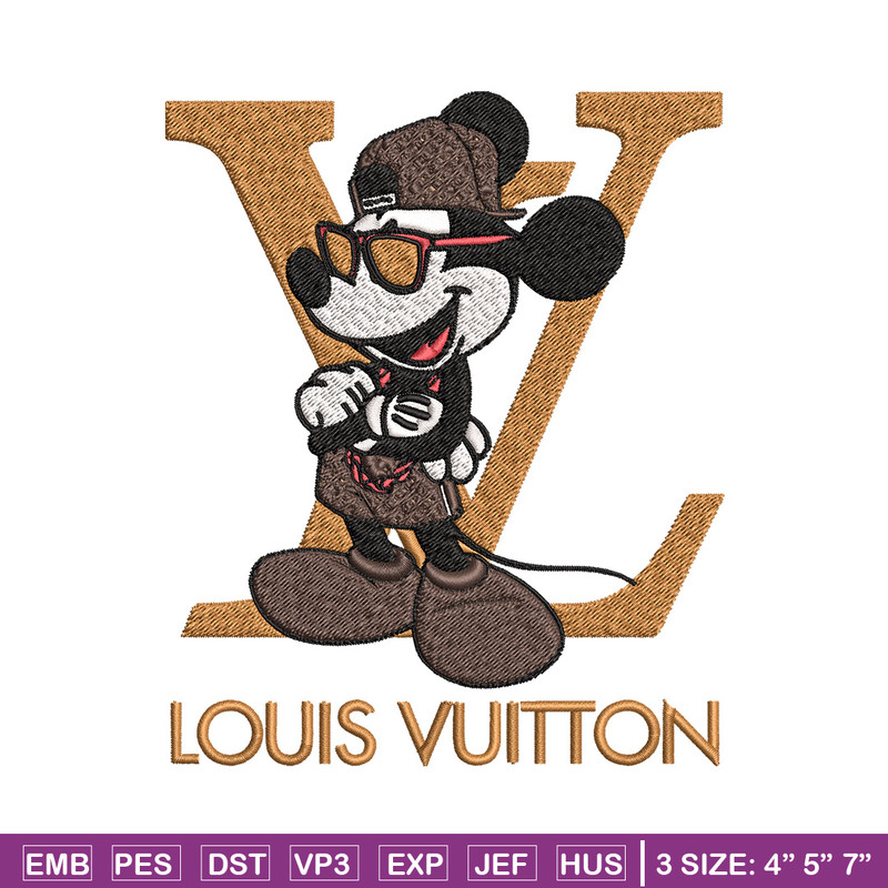 Mickey louis vuitton Embroidery Design, Lv Embroidery, Brand Embroidery, Logo shirt, Embroidery File, Digital download.jpg