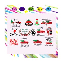 christmas truck bundle svg,christmas svg, merry christmas, grinch svg, funny christmas svg, xmas svg,santa hat svg, chri