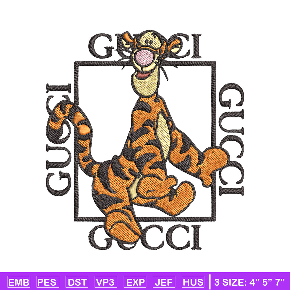 Gucci Tiger Embroidery design, winnie the pooh cartoon Embroidery, cartoon design, Embroidery File, Instant download..jpg