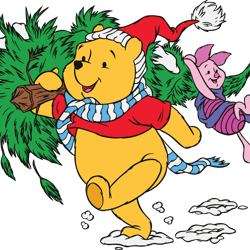 winnie the pooh piglet tigger eeyore christmas svg, winnie the pooh transparent background png clipart, digital download