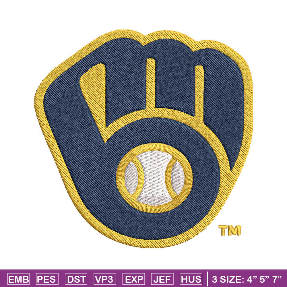 Milwaukee Brewers logo Embroidery, MLB Embroidery, Sport embroidery, Logo Embroidery, MLB Embroidery design.jpg