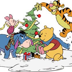 winnie the pooh and friends christmas svg, pooh svg, christmas svg, merry christmas svg, disneyland, digital download