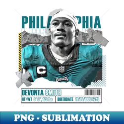 DeVonta Smith Football Paper Poster Eagles 10 - Unique Sublimation PNG Download - Perfect for Creative Projects