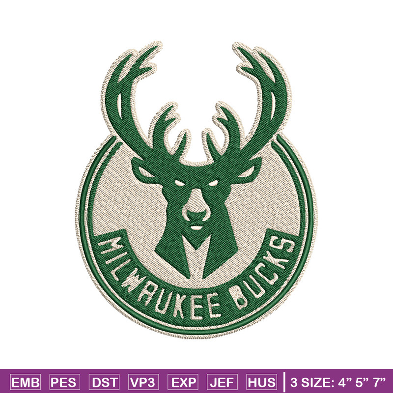 Milwaukee Bucks logo Embroidery, NBA Embroidery, Sport embroidery, Logo Embroidery, NBA Embroidery design.jpg