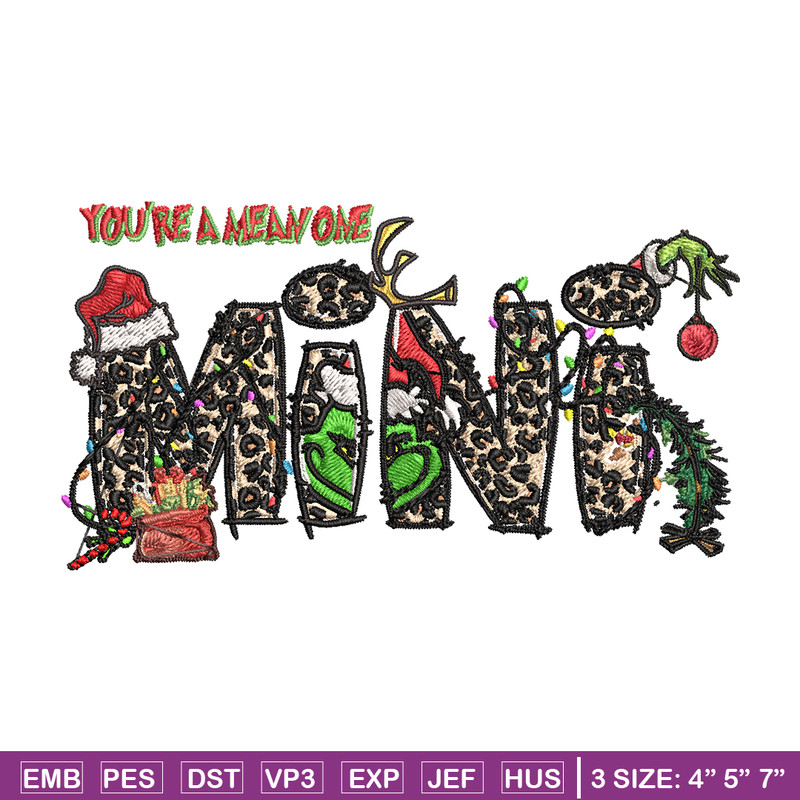Mini Grinch christmas Embroidery design, Grinch Christmas Embroidery, Grinch design, Embroidery File, Digital download.jpg