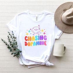 chasing dopamine shirt png, dopamine molecular structure shirt png, fun chemist tee t-shirt pngs, happiness formula merc
