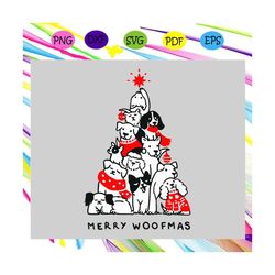 merry woofmas,christmas svg,christmas tree svg, dog christmas svg, dog svg, dog, dog lover, holiday svg, dog lover gift,