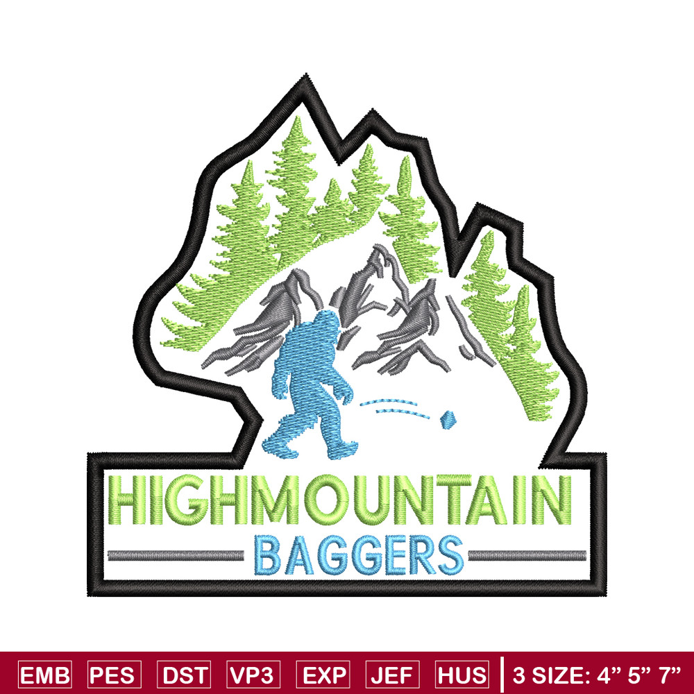 High Mountain Baggers embroidery design, logo embroidery, logo design, embroidery file, logo shirt, Digital download..jpg