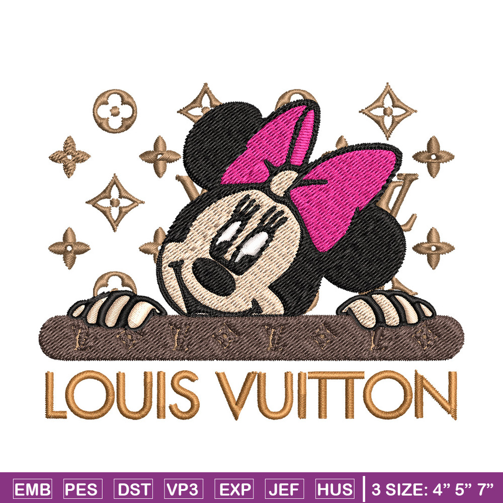Minnie head lv Embroidery Design, Lv Embroidery, Embroidery File, Brand Embroidery, Logo shirt, Digital download.jpg