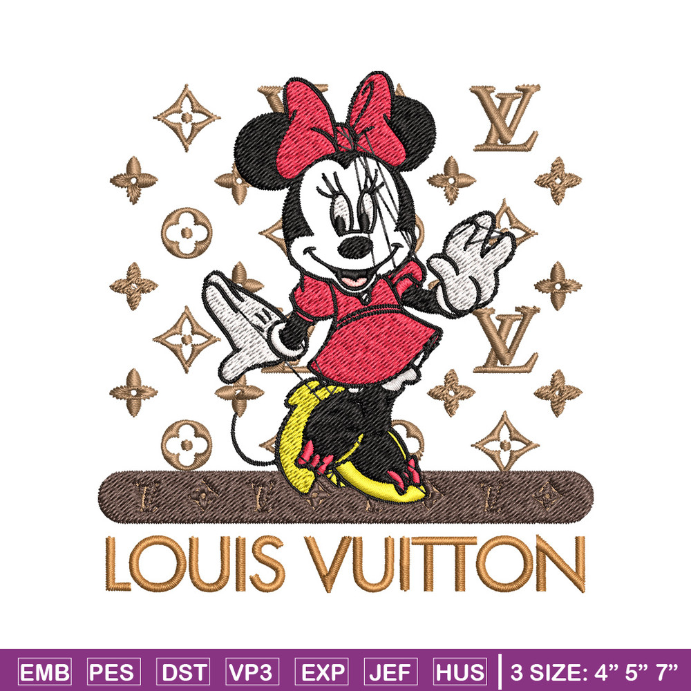Minnie logo lv Embroidery Design, Lv Embroidery, Embroidery File, Brand Embroidery, Logo shirt, Digital download.jpg