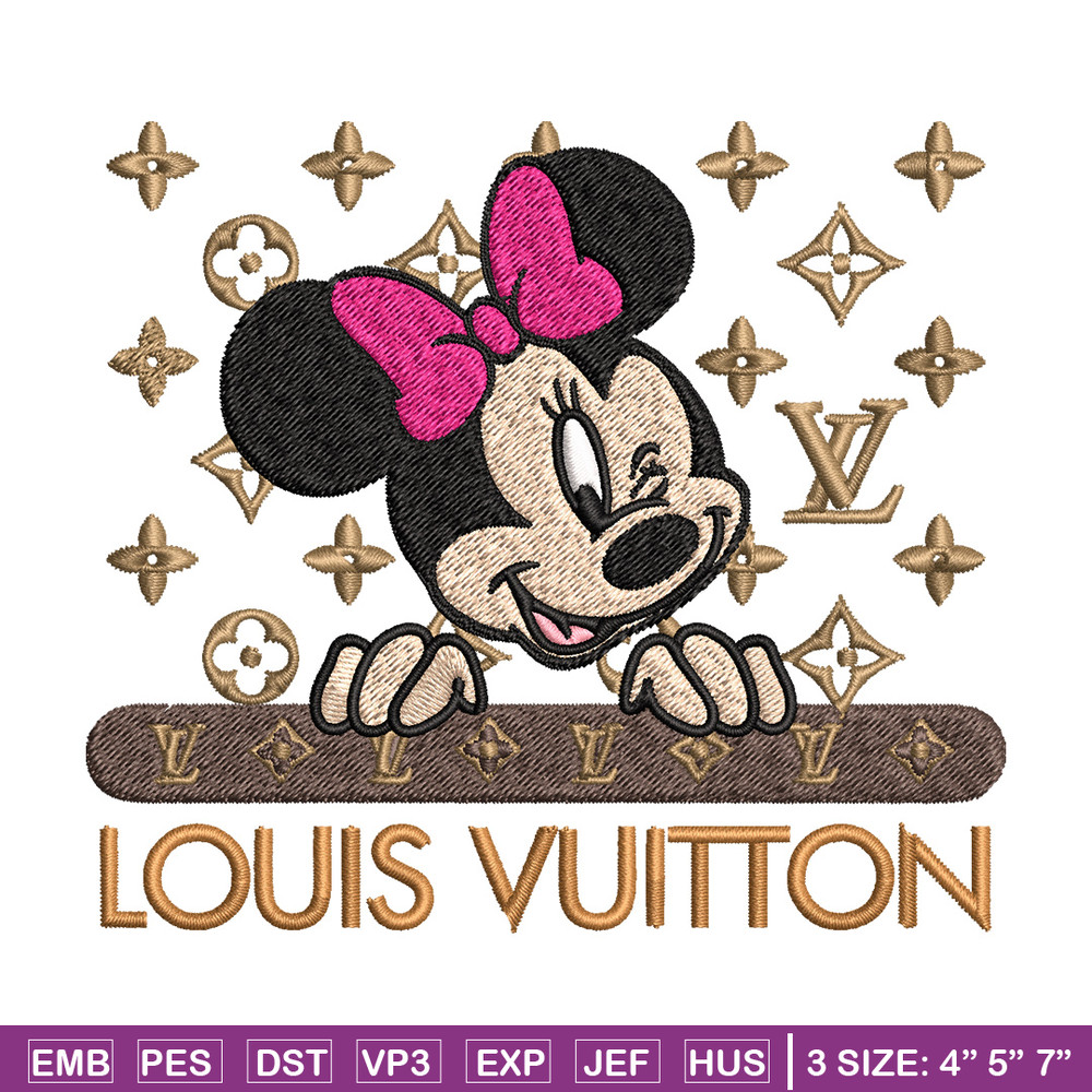 Minnie louis vuitton Embroidery Design, Lv Embroidery, Brand Embroidery, Logo shirt, Embroidery File, Digital download.jpg