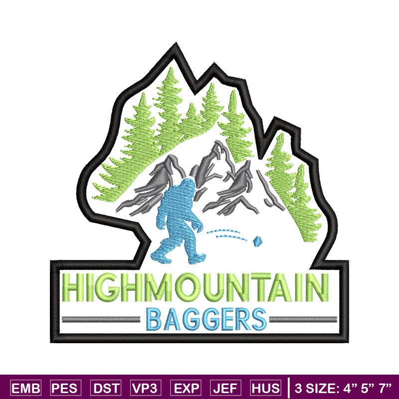 High Mountain Baggers embroidery design, logo embroidery, logo design, embroidery file, logo shirt, Digital download..jpg