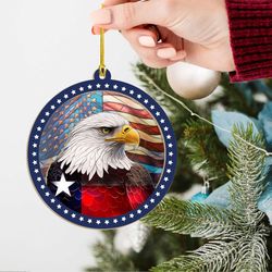 Texas Eagle Ornament: Patriotic American Flag Christmas Decor