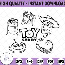 toy story with 5 heads svg, png, dxf, cartoon svg, disney svg, png, dxf, cricut