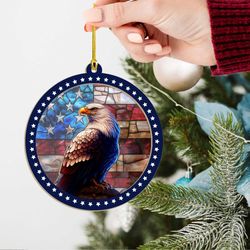 2023 American Eagle Suncatcher Ornament: Patriotic Xmas Decorations