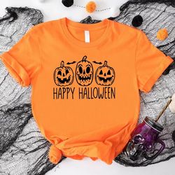 happy halloween shirt png, gifts for halloween party, pumpkin tshirt png, scary pumpkin faces t-shirt png, spooky vibes