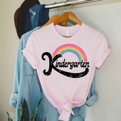 kindergarten shirt png, back to school gift, rainbow kindergarten tshirt png, 1st day of school tee, hello school shirt