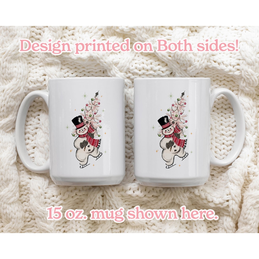 Retro Snowman Christmas Mug Gift for Her, Vintage Snowman Family Christmas Mugs Gift, Mid Century Modern Christmas Decor, Coffee Lover Gifts - 3.jpg