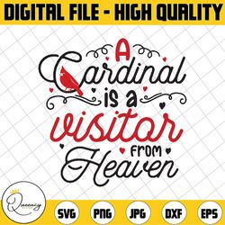 a cardinal is a visitor from heaven svg, cardinal svg, merry christmas svg, funny christmas svg, svg file for cricut, p