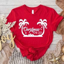palm trees christmas tee, july in christmas gift, funny july christmas tshirt png, florida xmas tee,christmas at beach