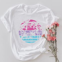 palm trees tshirt png, girls trip gifts, tropical island shirt pngs, cute palm beach tee,summer palm tree t-shirt png,wo