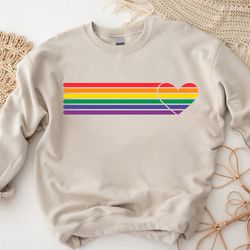 rainbow heart sweatshirt png, gay gifts, love is love sweater, lgbtq sweatshirt pngs, lesbian pride crewneck,equal right