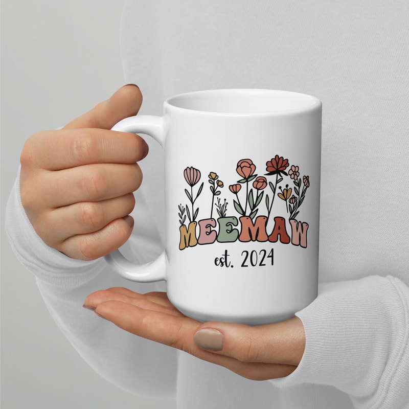 Meemaw Mug, Promoted To Meemaw 2024, Meemaw Est 2024, Meemaw Gift, Announcement Mug, New Grandma Gift, New Baby Announcement - 6.jpg