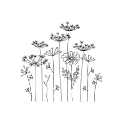 wildflowers machine embroidery design, 5 sizes, instant download