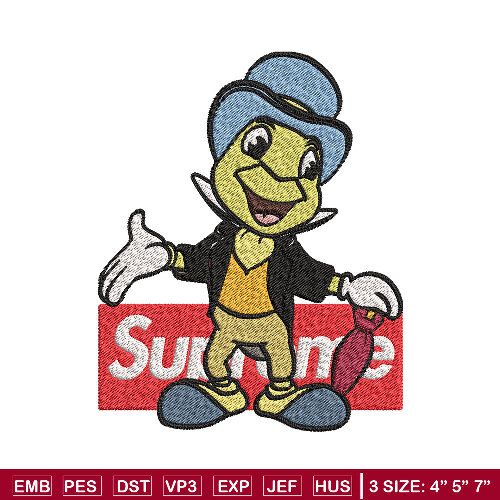 Jimimy cricket supreme Embroidery design, Jimimy cricket Embroidery, cartoon design, Embroidery File, Instant download.jpg