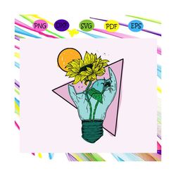 sunflower svg, sunflower light bulb, light bulb clipart, sunflower svg, sunflower lover gift, sunflower lover party, sun
