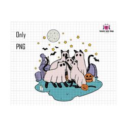 cat halloween png, black cat png, cat ghost png, retro halloween png, cute ghost png, spooky season, halloween costume png, cat lover png