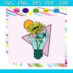 sunflower svg, sunflower light bulb, light bulb clipart, sunflower svg, sunflower lover gift, sunflower lover party, sun