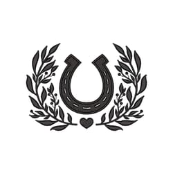 horseshoe embroidery design, 3 sizes, instant download