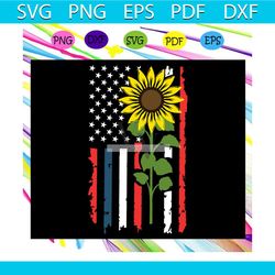 sunflower america flag, sunflower svg, sunflower gift, sunflower clipart, sunflower lover, sunflower lover gift, america