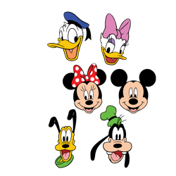 mickey, minnie, donald, daisy, goofy, pluto svg, disney friends svg, disney characters svg, digital download