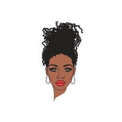 black woman embroidery design, african american woman embroidery file, 3 sizes, instant download