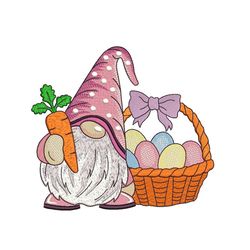 Easter Gnome Embroidery Design, 3 sizes, Instant Download